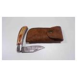 Folding Pocket Knife With Sheath