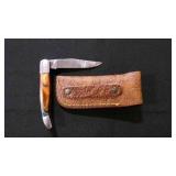 Folding Pocket Knife With Sheath