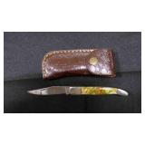 Folding Pocket Knife With Sheath