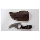 Finger Hole Skinner Knife With Sheath