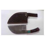 Cleaver Bladed Knife With Sheath