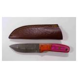 Drop Point Knife With Sheath