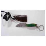 Miniature Bowie Knife W/Sheath & Keychain