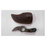 Finger Hole Knife With Sheath