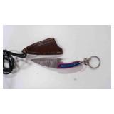Miniature Fixed-Blade Knife W/sheath & Keychain