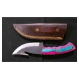 Gut Hook knife With Sheath