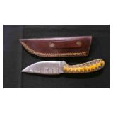 Drop Point Knife With Sheath