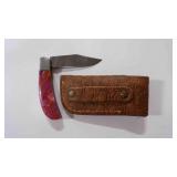 Folding Pocket Knife With Sheath