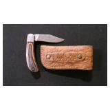 Folding Pocket Knife With Sheath