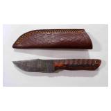 A Slight Clip Blade Knife With Sheath