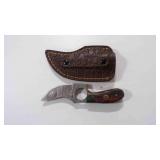 Finger Hole Skinner Knife With Sheath