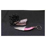 Miniature Fixed-Blade Knife W/Sheath & Keychain