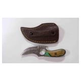 Finger Hole Knife With Sheath