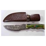 Straight Back Bladed Knife With Sheath