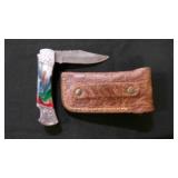 Folding Pocket Knife With Sheath