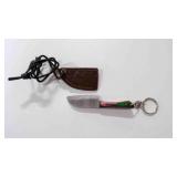 Miniature Cleaver Knife With Sheath & Keychain