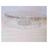 11" Glass Cake Stand-nice! Match lot 722