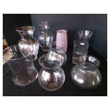 8 Floral Glass Vases for Flowers or a dozen roses