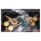 TOOL BOX W/REGULATORS, GOOGLES, LIGHTER