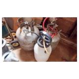 2 SMALL PROPANE TANKS, HAND HELD SPRAYER