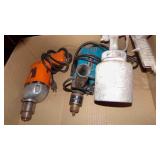 2- ELECTRIC DRILLS, WORK, PAINT GUN