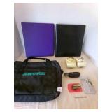 2 Timers, 2 notebooks, cloth tool bag?