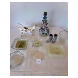 5 Glass Ashtrays-retro, Cow milk Creamer, boots,
