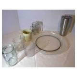 Cups Mugs, Glass Microwave plate 13", Thermos