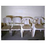 2 Vintage Retro Metal Chairs refinished beige