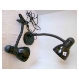 Goose Neck Lamps-one clip on--both power on