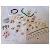 Vintage Costume Jewelry, Screw Back Earrings,