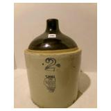 No. 2 Crock jug White Hall SP&S Handle is missing