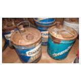 4- CHAMPLIN 5 GAL OIL CANS