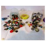 2 jars with vintage buttons