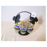 1985 Souvenir of Germany Shot Glasses w/carry tray