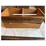 Sunkist Oranges Wood Box Crate-words on 2 sides