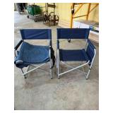 2 FOLDING CHAIRS AND PACKING BLANKET