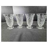 4 cubed glass iced tea goblets, 6' tall