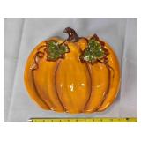 Astor Lane pumpkin-shaped dish; 11' across