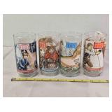 4 glass tumblers; Return of the Jedi