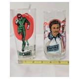 2 Souvenir glasses; Pepsi Super Green Lantern