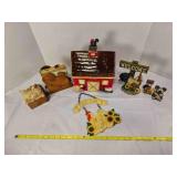 Ceramic barn canister; Napkin holder