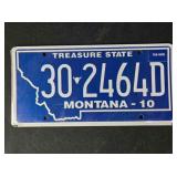 Unregistered Montana license plate