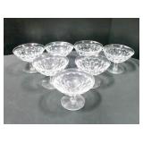 7 Vintage Fostoria 'American' pattern low footed