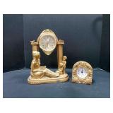 Vintage Crosa pendulum mantel clock & desk clock