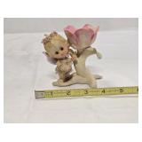 Cherub candle holder, resin, 3ï¿½' tall