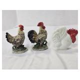 Vintage Homco rooster and hen figurine set - #1446