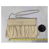 Leather handbag & coin purse; chain strap