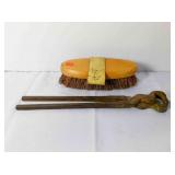 Vintage Farrier Nippers & wood grooming brush
