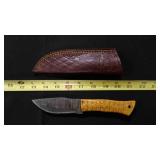 Drop Point Knife With Sheath